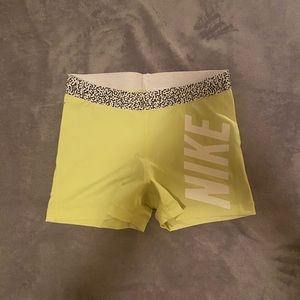 Nike Pro Highlighter Yellow Shorts, Medium